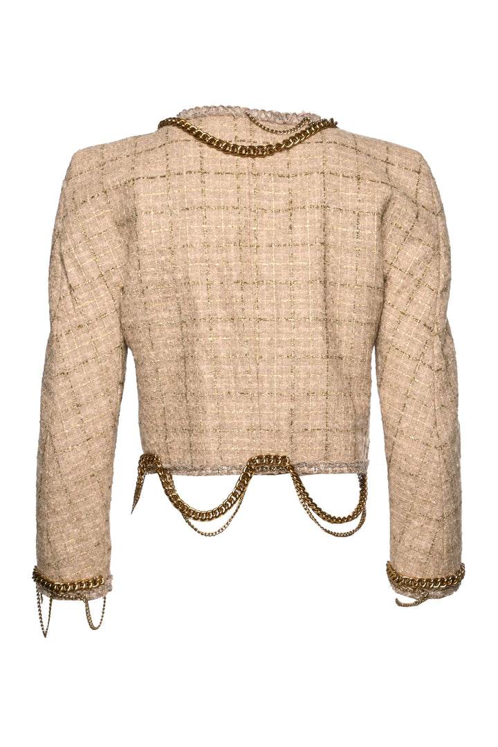 R13 Size S Square Shoulder Tweed Jacket