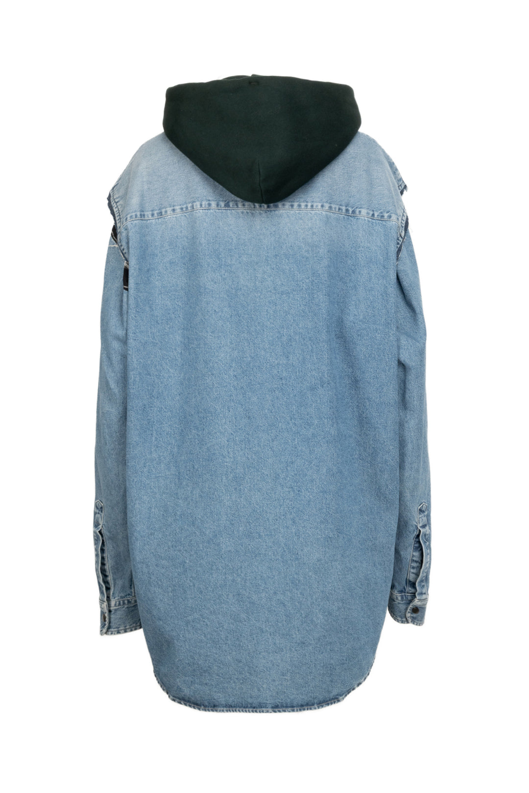 Balenciaga Size 39 Men's 2018 2pc Twinset Denim & Check Hooded Layered Jacket