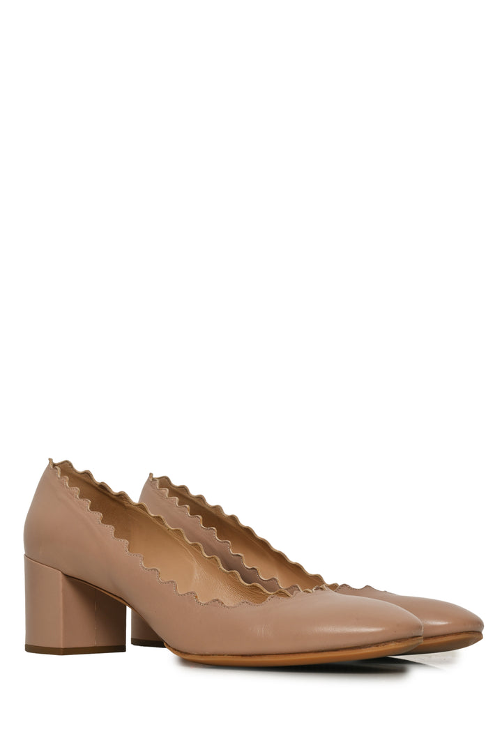 Chloe Size 39 Scalloped Lauren Mid Heel Pumps