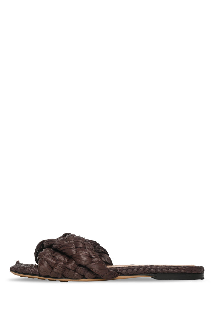 Bottega Veneta Size 38 Woven Raffia Flat Sandals