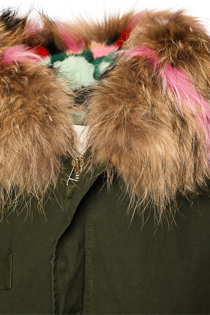 Mr & Mrs Italy Size XS Multi-Colour Mink Fur Lined Jacket