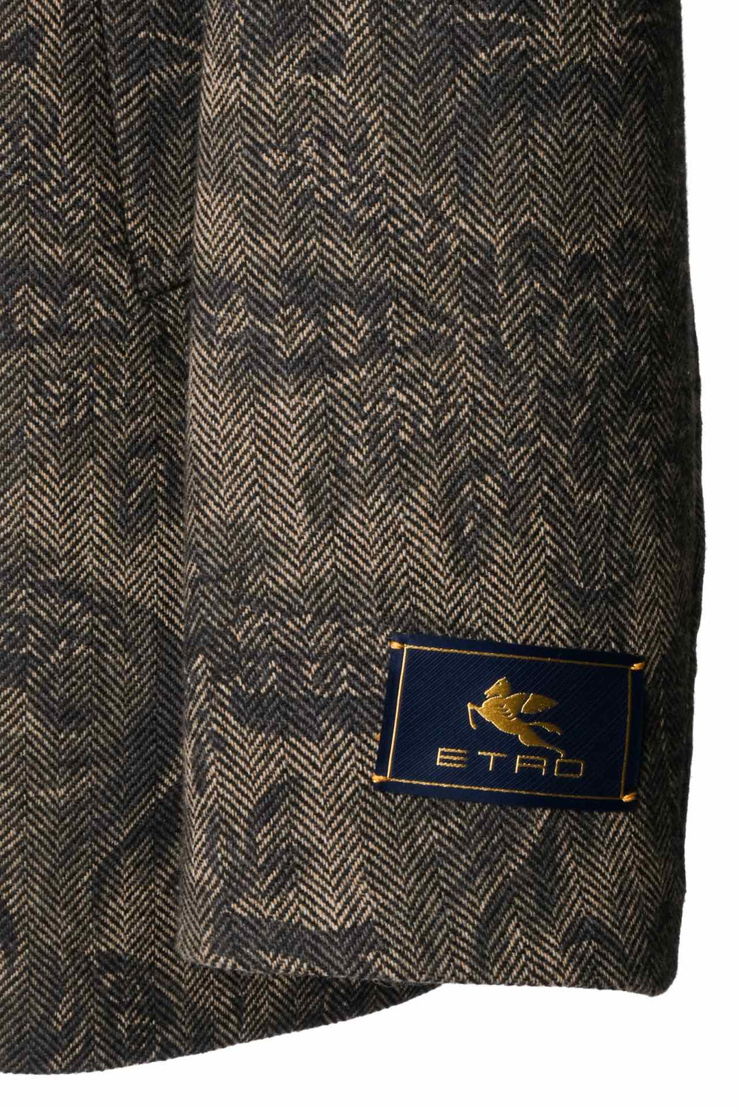 Etro Size XXL Men's Double Breasted Paisley Herringbone Peacoat