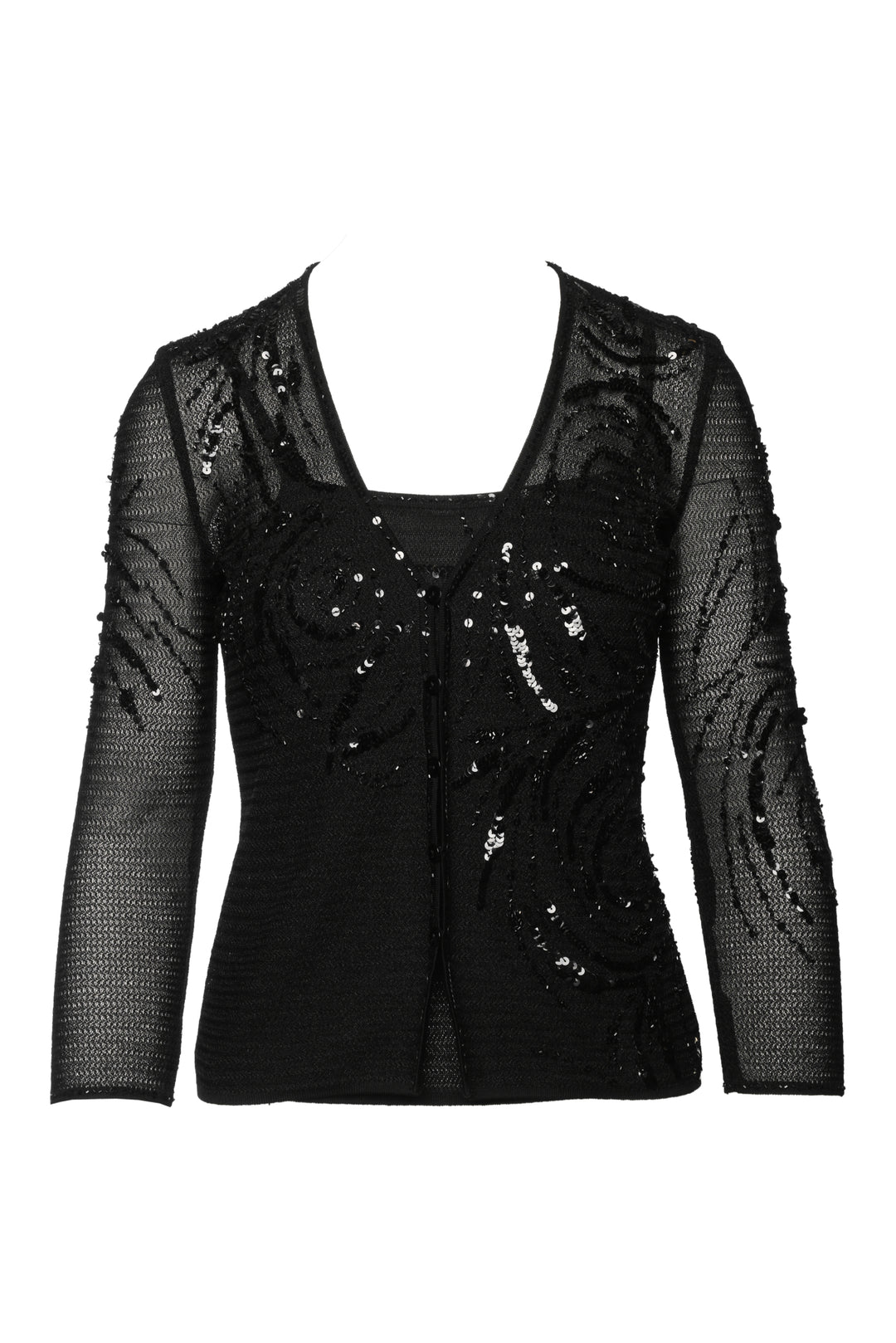 Escada Size XS Embellished Tank & Sheer Cardigan Set