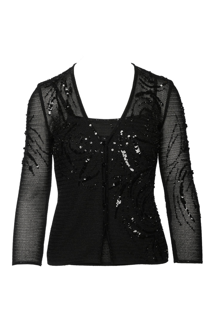 Escada Size XS Embellished Tank & Sheer Cardigan Set