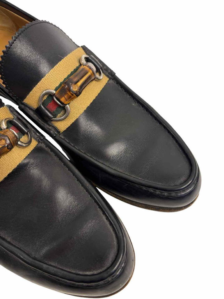 Gucci Size 10 Men's Princetown Embroidered Snake Shearling Lined Mule Shoes