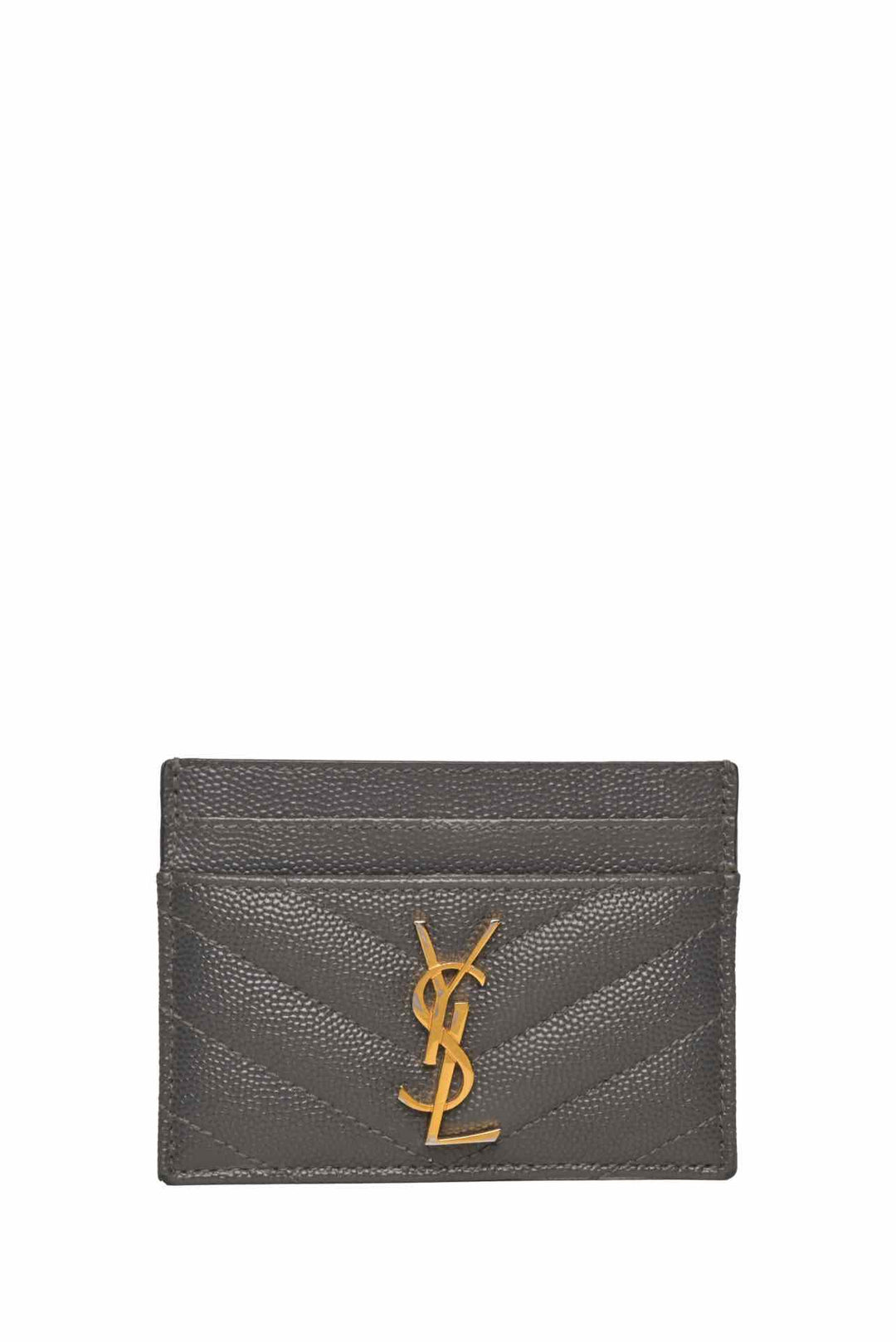Saint Laurent Cassandre Quilted Grain De Poudre Leather Card Holder Wallet