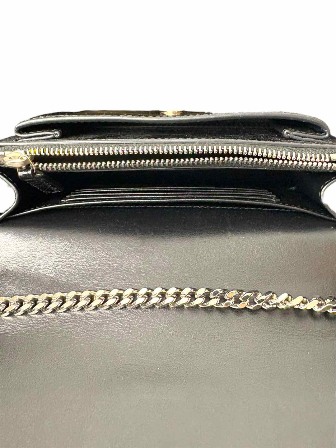 Saint Laurent Croc Embossed Sunset Wallet on Chain Purse