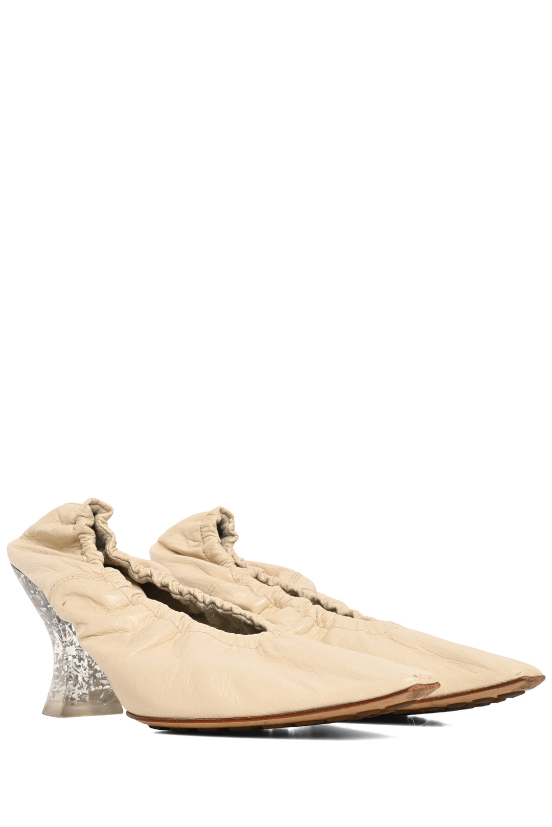 Bottega Veneta Size 36 Almond Crushed Leather Pumps