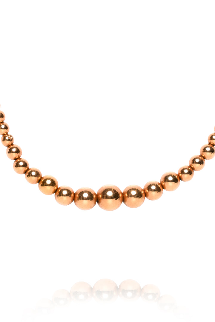 LXG 10K Yellow Gold Hallow Balls Beaded Necklace