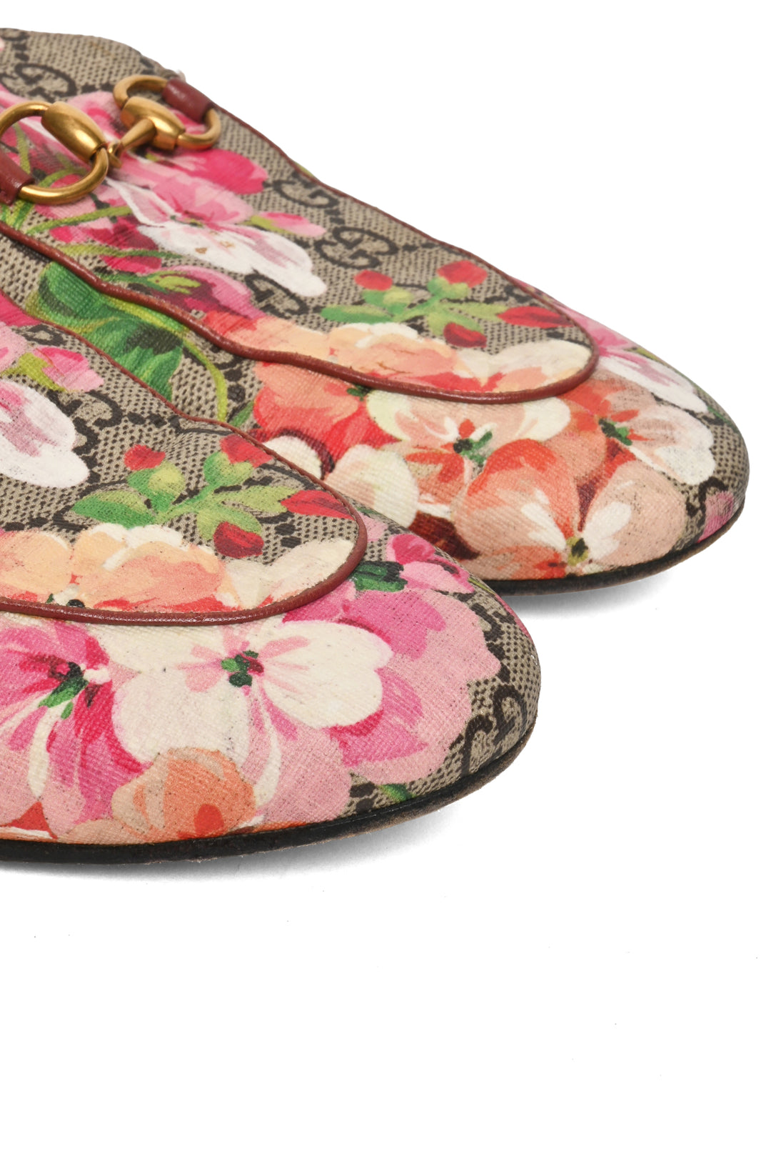 Gucci Size 37 Princetown GG Blooms Loafers