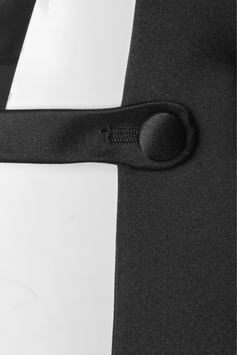 Prada Size 42 2018 Button-Detailed Silk Satin Mini Dress