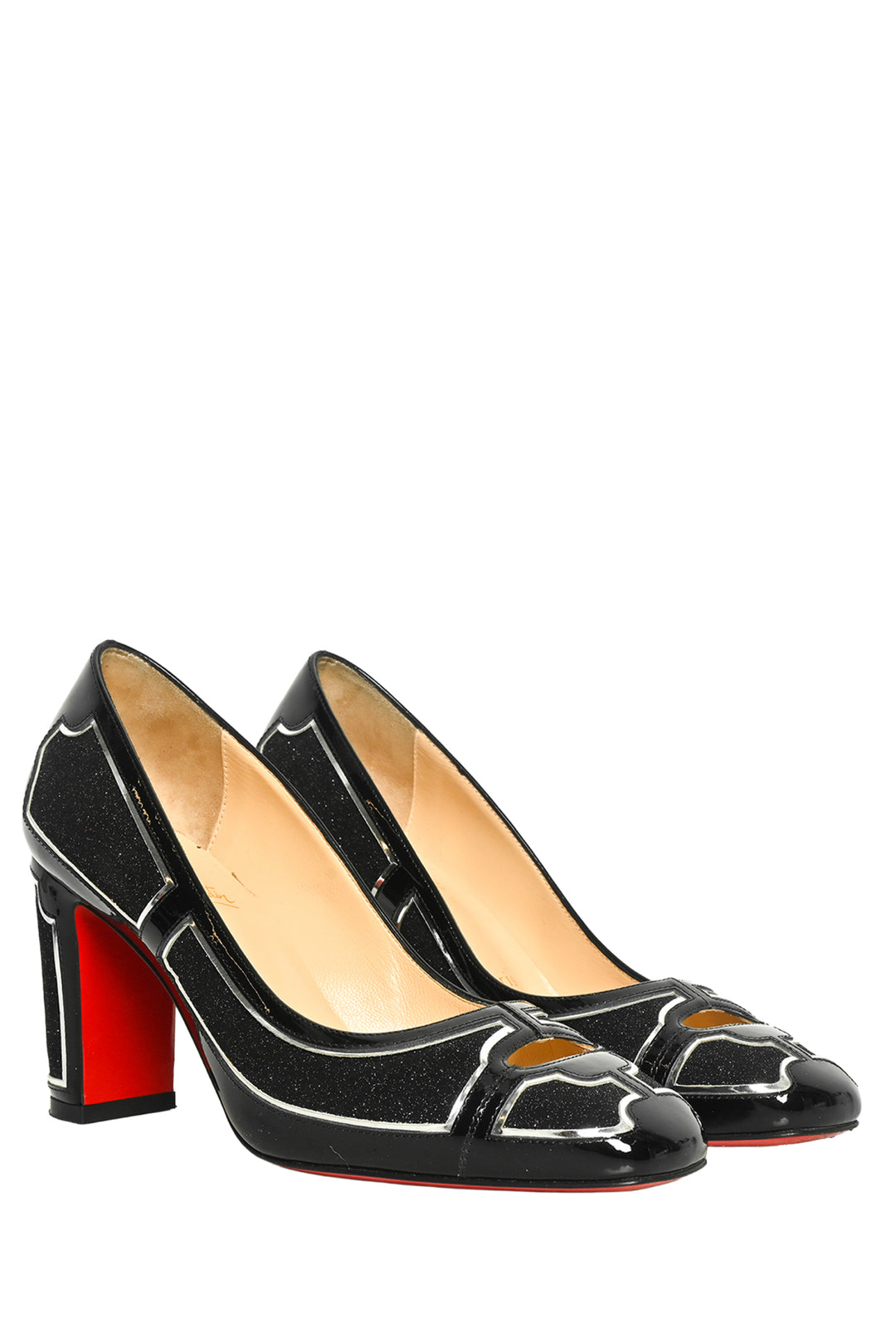 Christian Louboutin Size 35.5 Interior Design Glitter Pumps