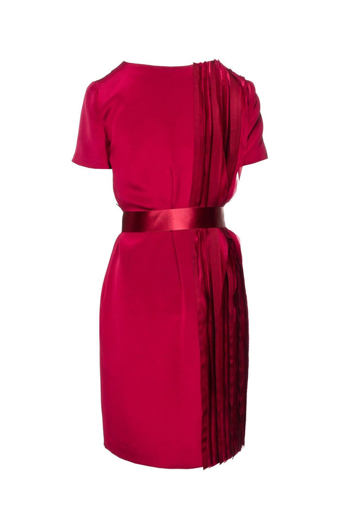 Oscar De La Renta Size 8 Silk Pleated Dress
