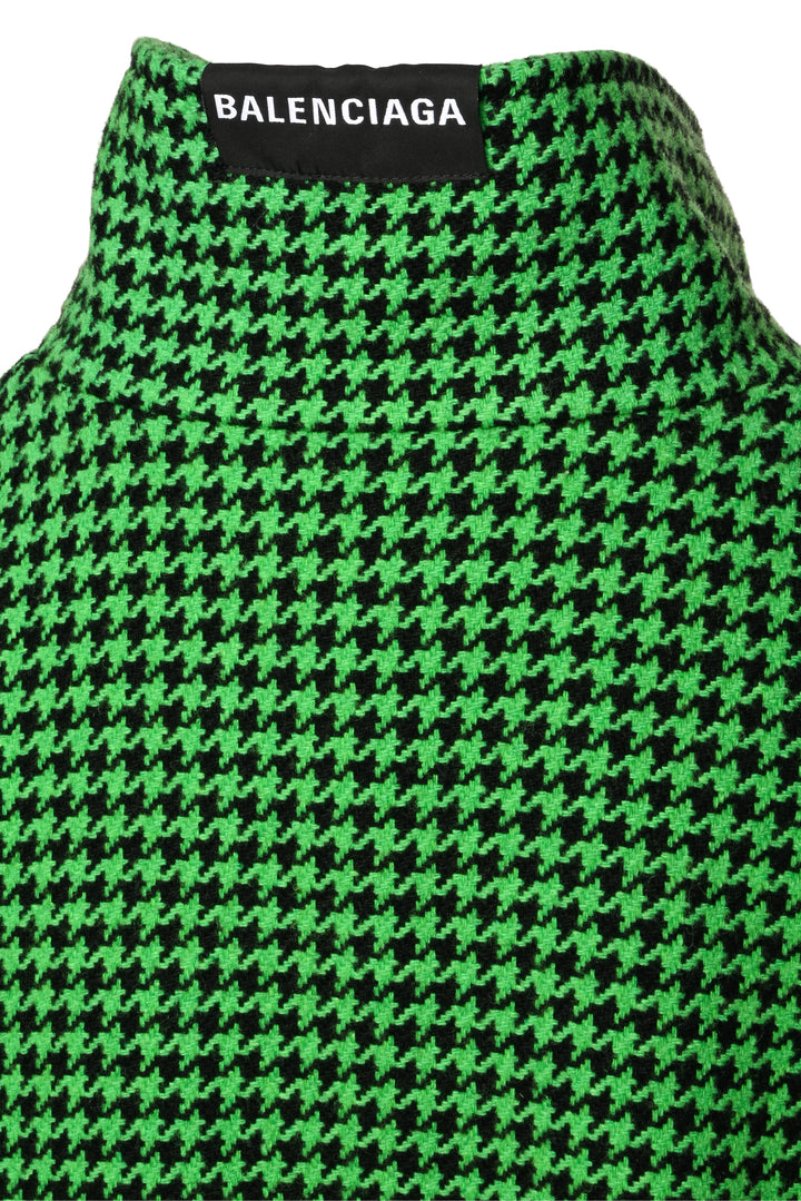 Balenciaga Size 34 2020 Wool Blend Houndstooth Print A-Line Jacket