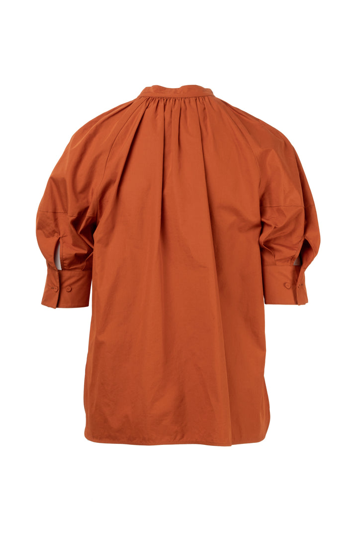Maxmara Size 2 Carpi Lantern Sleeve Cotton Poplin Tops