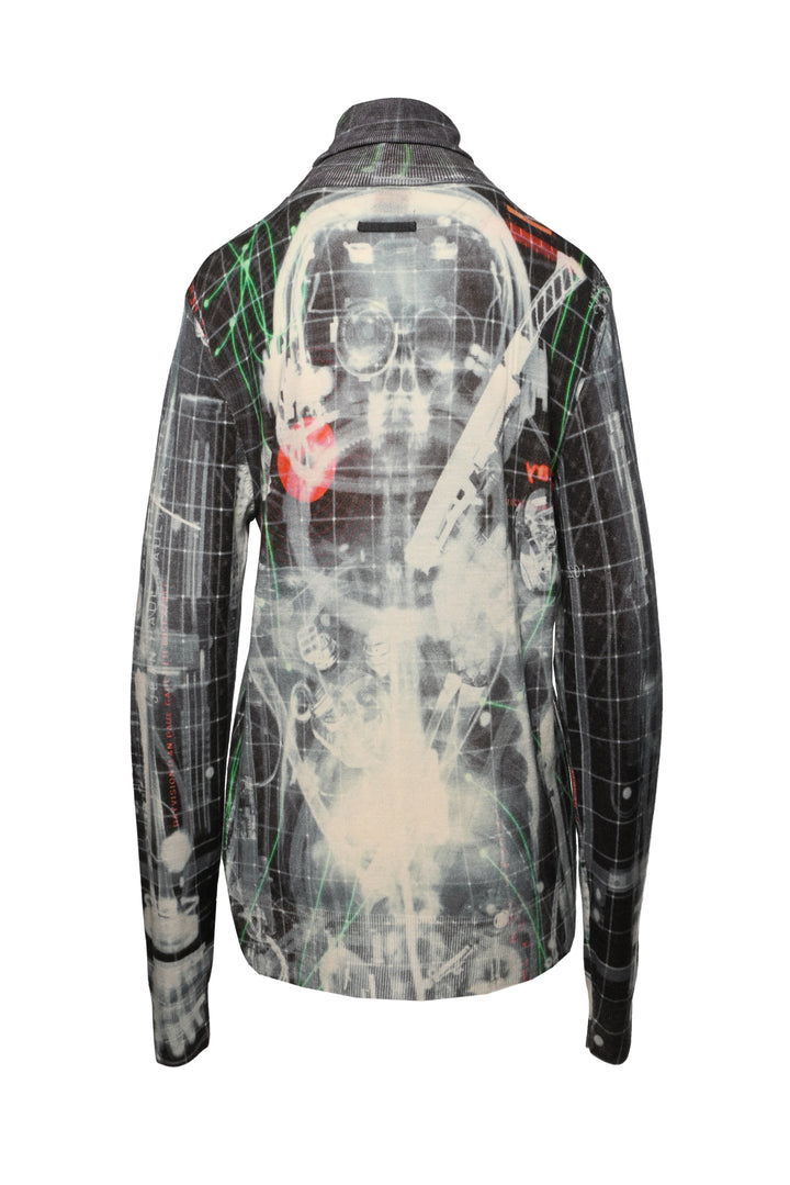 Jean Paul Gaultier Monsieur Size M X-Ray Graphic Print Turtleneck Sweater