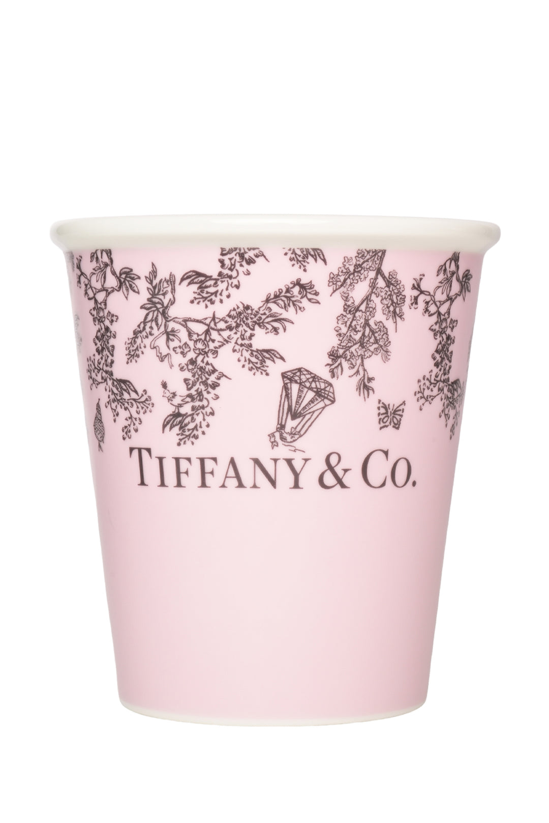 Tiffany & Co Bone China Cherry Blossom Tiffany Toilette Print Coffee Cup