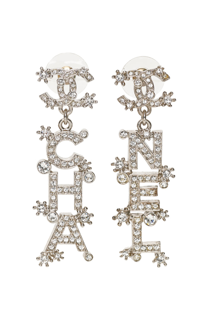 Chanel 2023 Cha-Nel Logo Drop Earrings