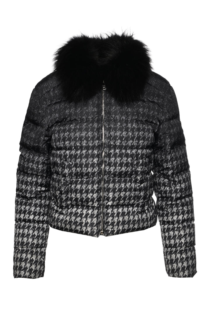 Prada Size 40 2014 Houndstooth Puffer Jacket