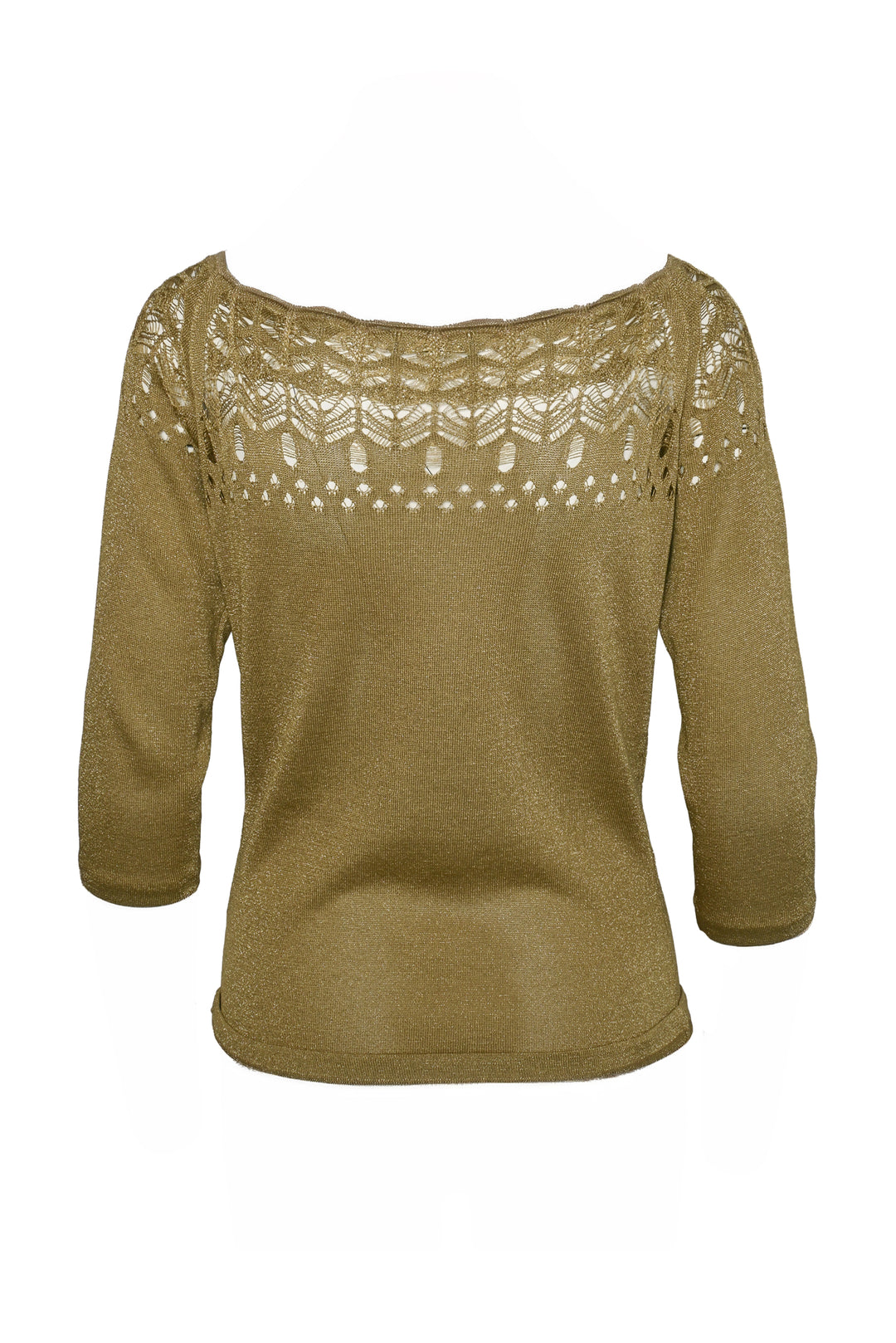 Etro Size M Metallic Knit 3/4 Sleeve Tops