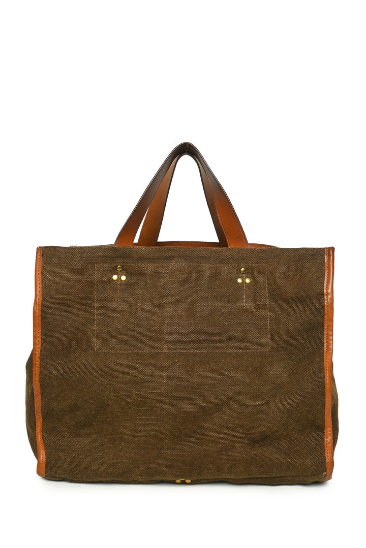 Jerome Dreyfuss Leather Trim Canvas Tote