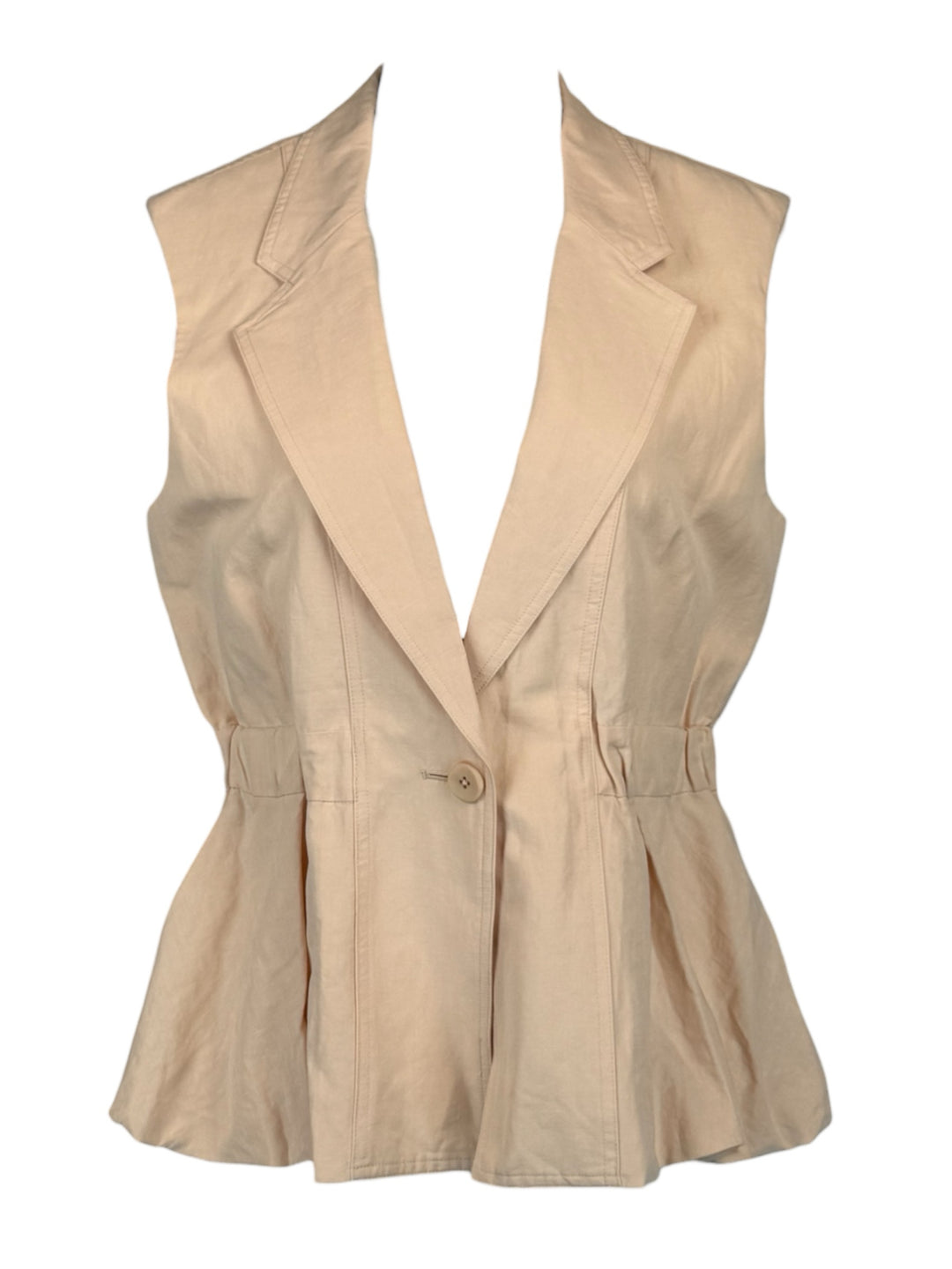 Ulla Johnson Size M Collared Cotton-blend Vest