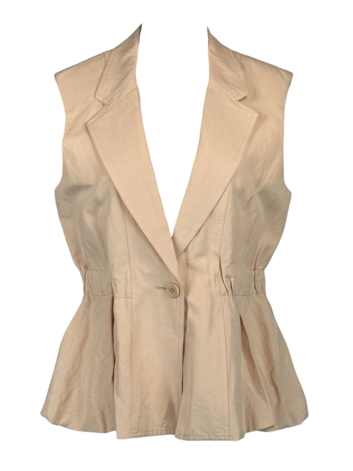 Ulla Johnson Size M Collared Cotton-blend Vest