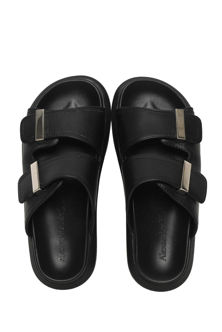 Alexander Mcqueen Size 36 Double Band Leather Slides