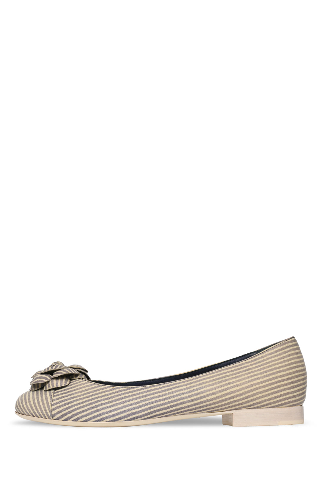 Chanel Size 38.5 Striped Camellia Ballet Flats