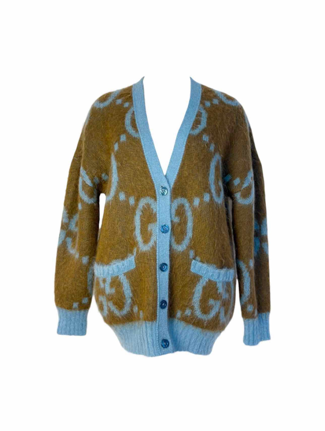 Gucci Size XS Reversible GG Mohair Blend Cardigan