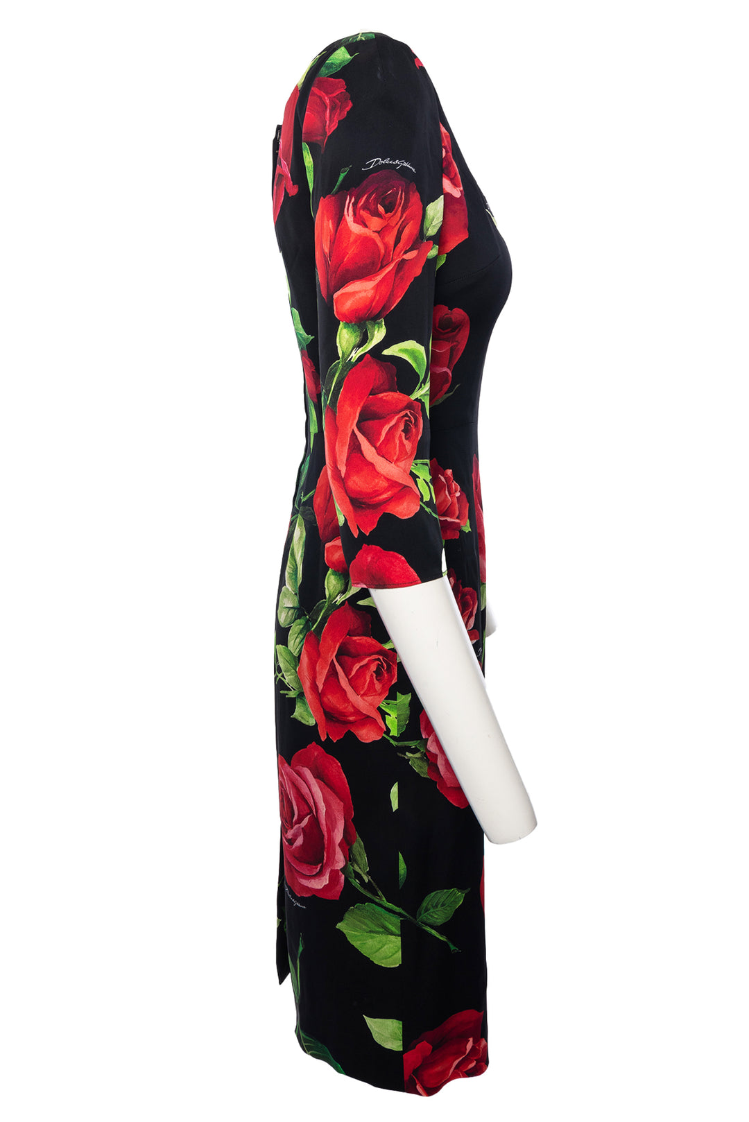 Dolce & Gabbana Size 40 Rose Print Dress