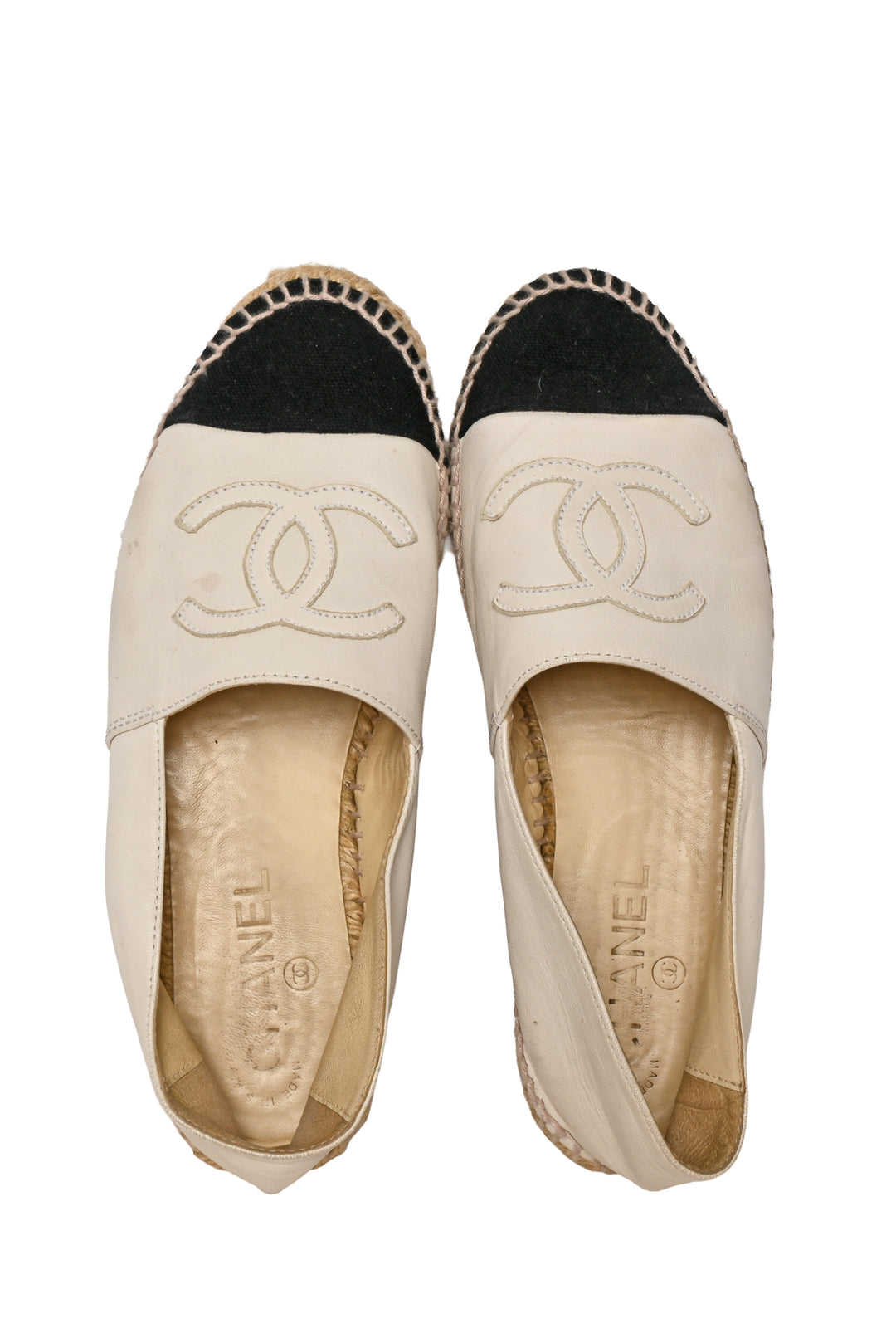 Chanel Size 37 Lambskin CC Espadrilles