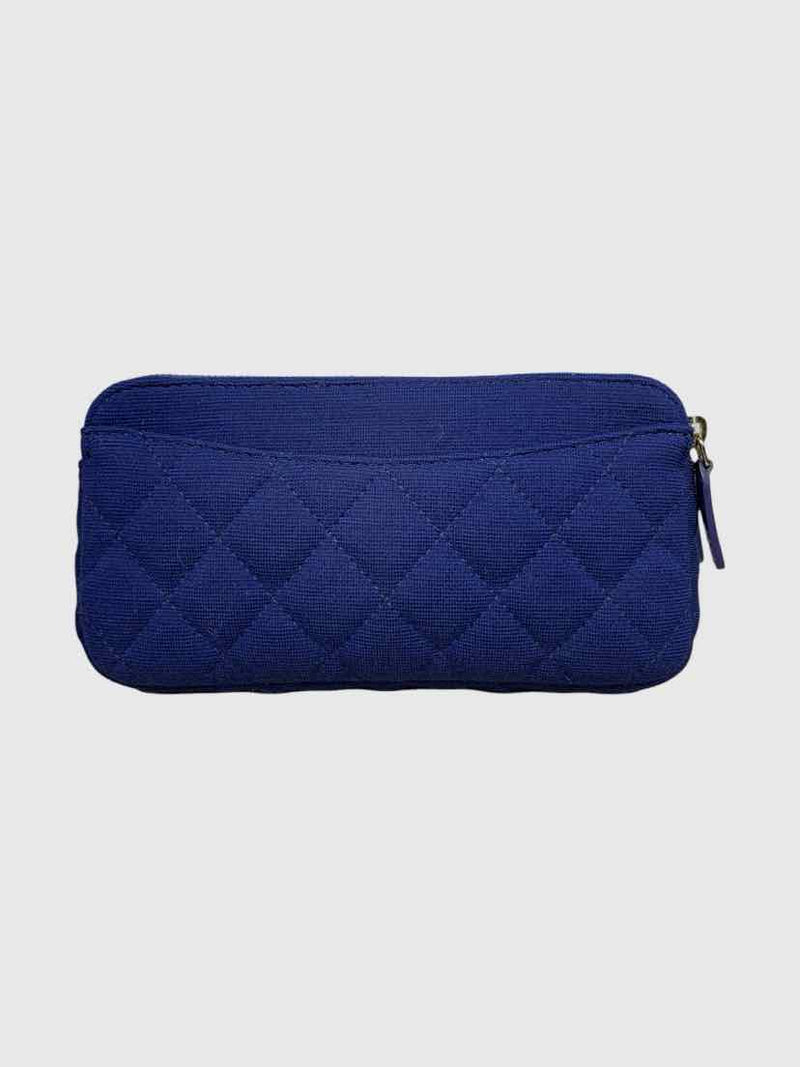 Chanel Quilted Canvas Double Zip Clutch on Chain