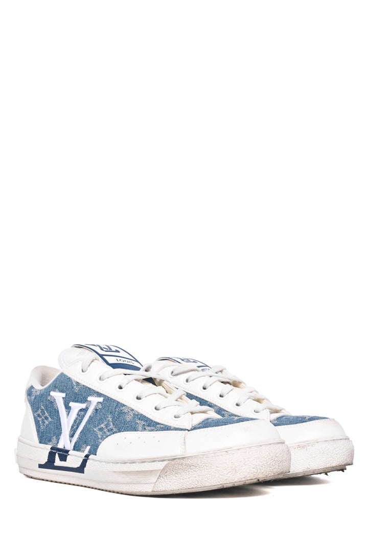 Louis Vuitton Size 38 Calfskin Monogram Denim Charlie Sneaker