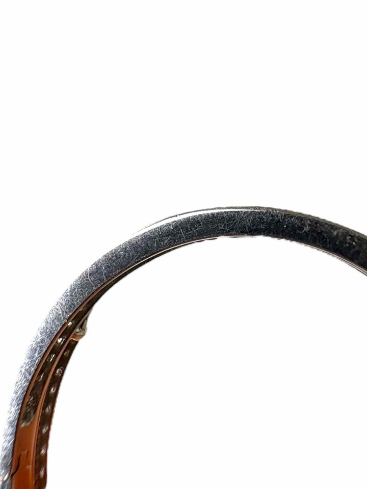 10KT White Gold Round Hoop 60 Diamond Stone Count Earrings