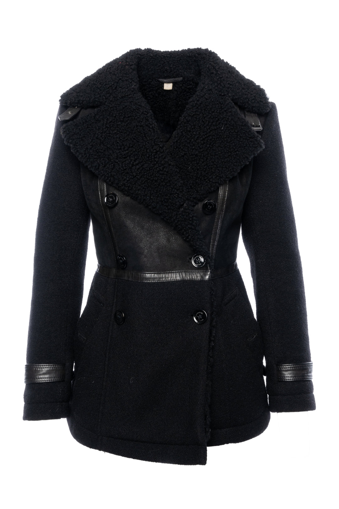 Burberry Brit Size 4 Shearling Fur Coat