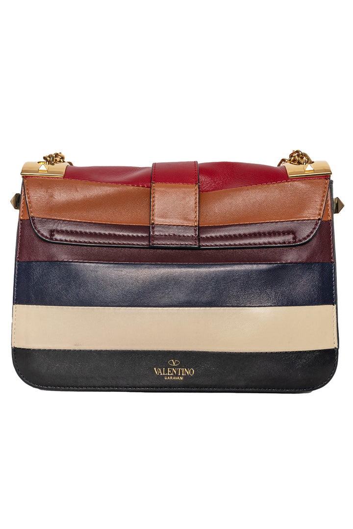 Valentino B-Rockstud Striped Shoulder Bag