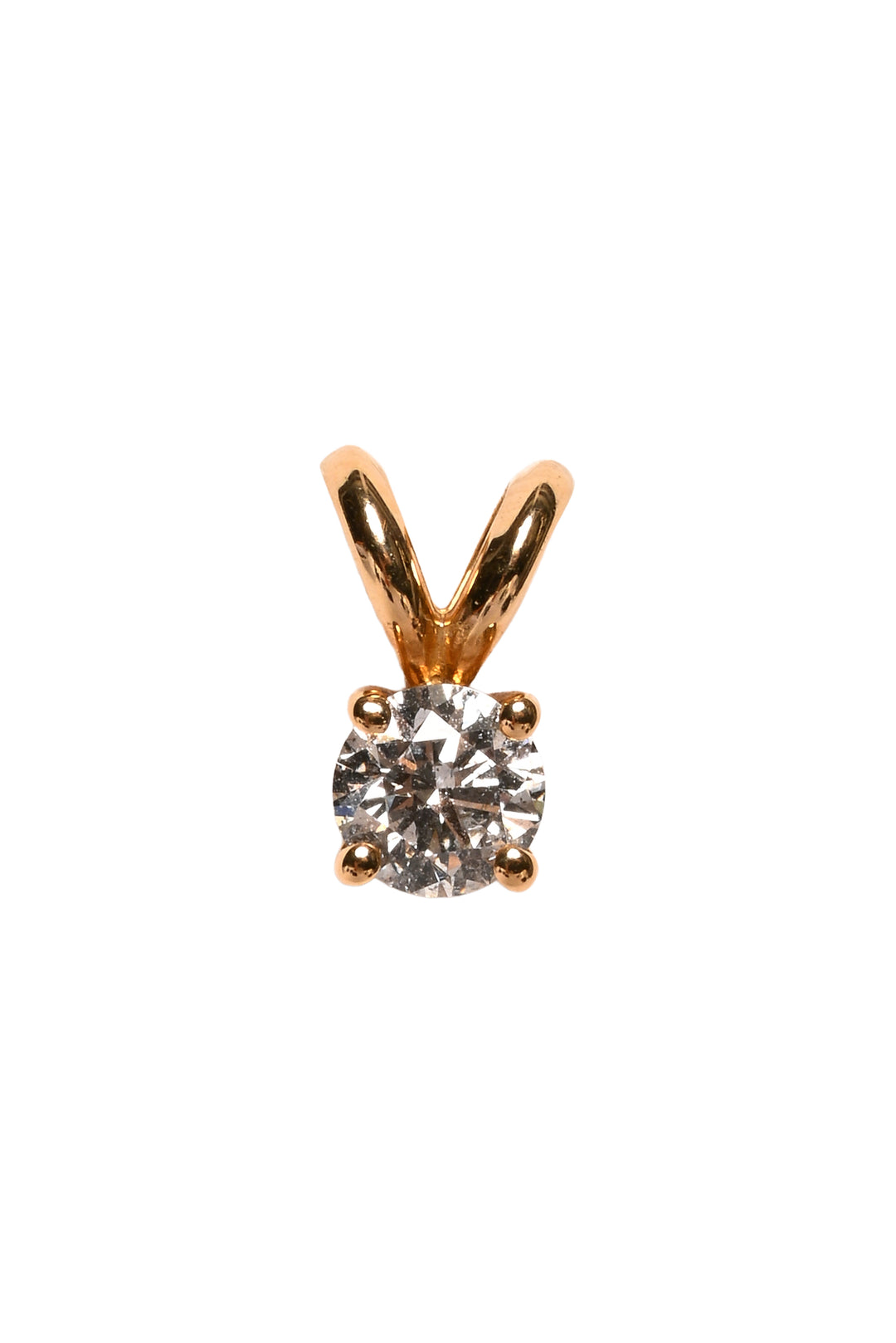 Blue Nile 14K Yellow Gold 0.25ct Diamond Solitaire Pendant