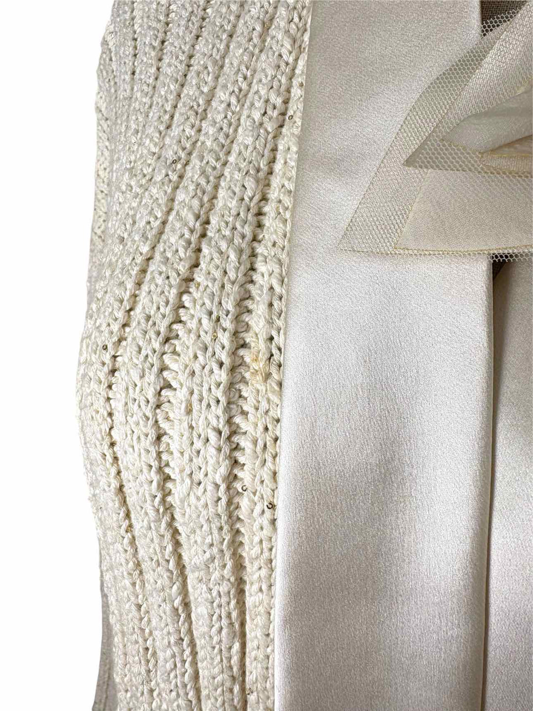 Brunello Cucinelli Size M Metallic Ribbed Cotton Blend Cardigan