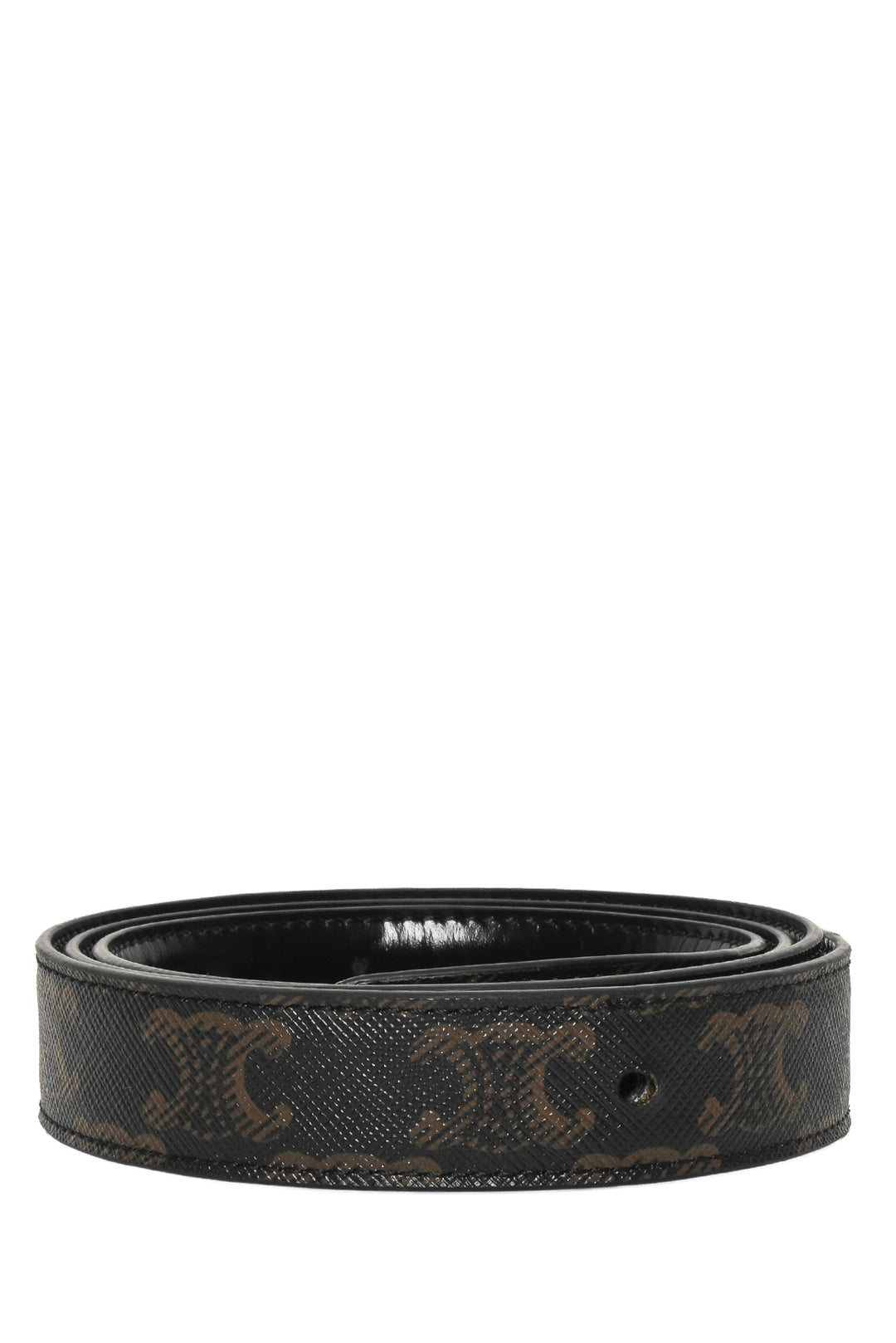 Celine Reversible Taurillon Leather & Triomphe Canvas 25mm Belt Strap