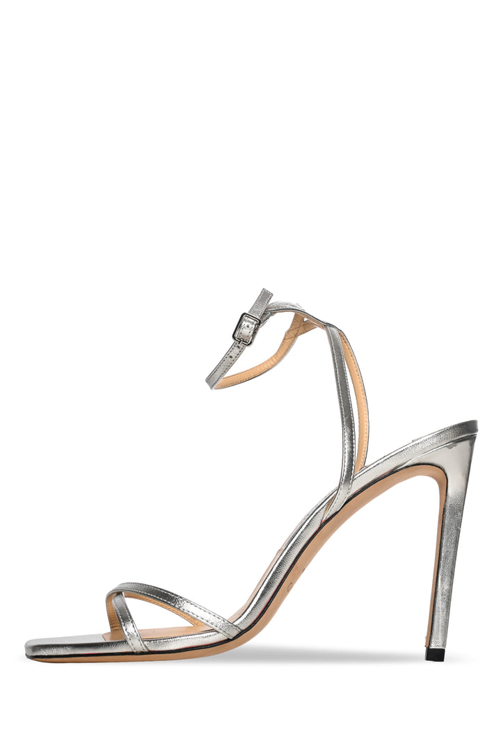 Jimmy Choo Size 39 Metz Metallic Leather Sandals