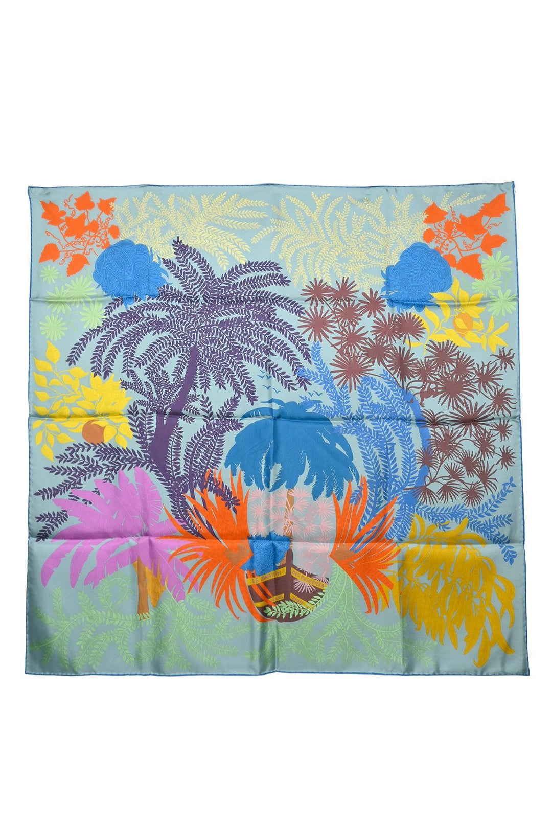 Hermes Le Jardin Des Peintres Double-Sided Silk Square Scarf 90