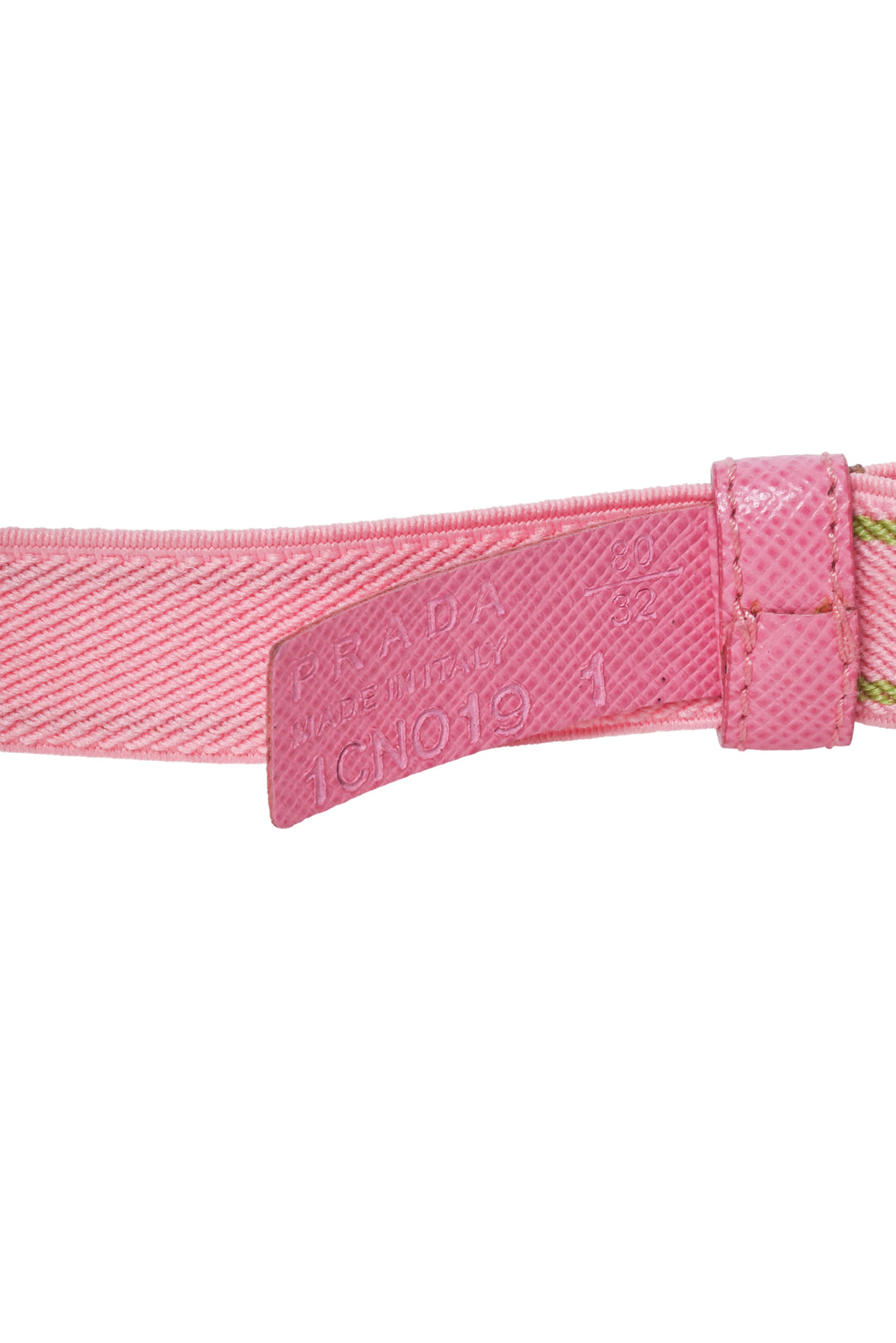 Prada Size 32 Elasticized Logo Thin Belt