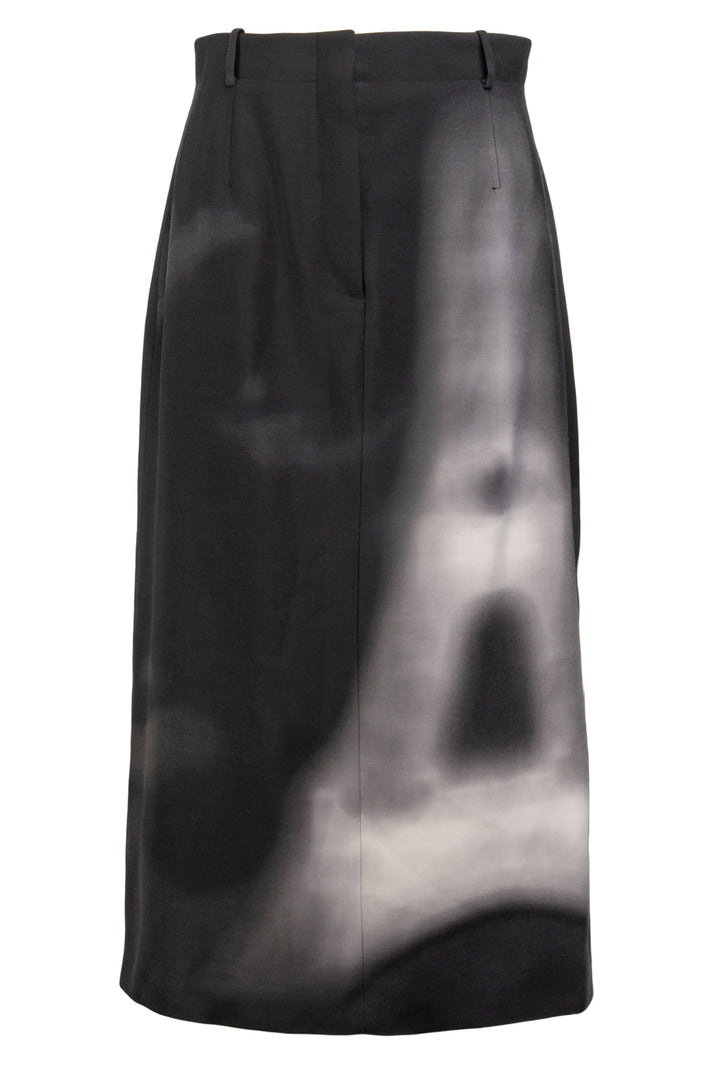 Dior Size 4 Eiffel Tower Wool Midi Skirt