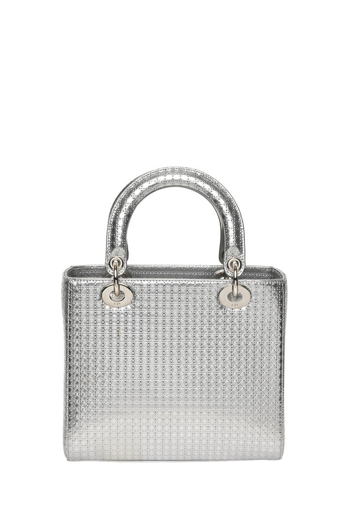 Dior 2015 Metallic Patent Micro-Cannage Medium Lady Dior Bag