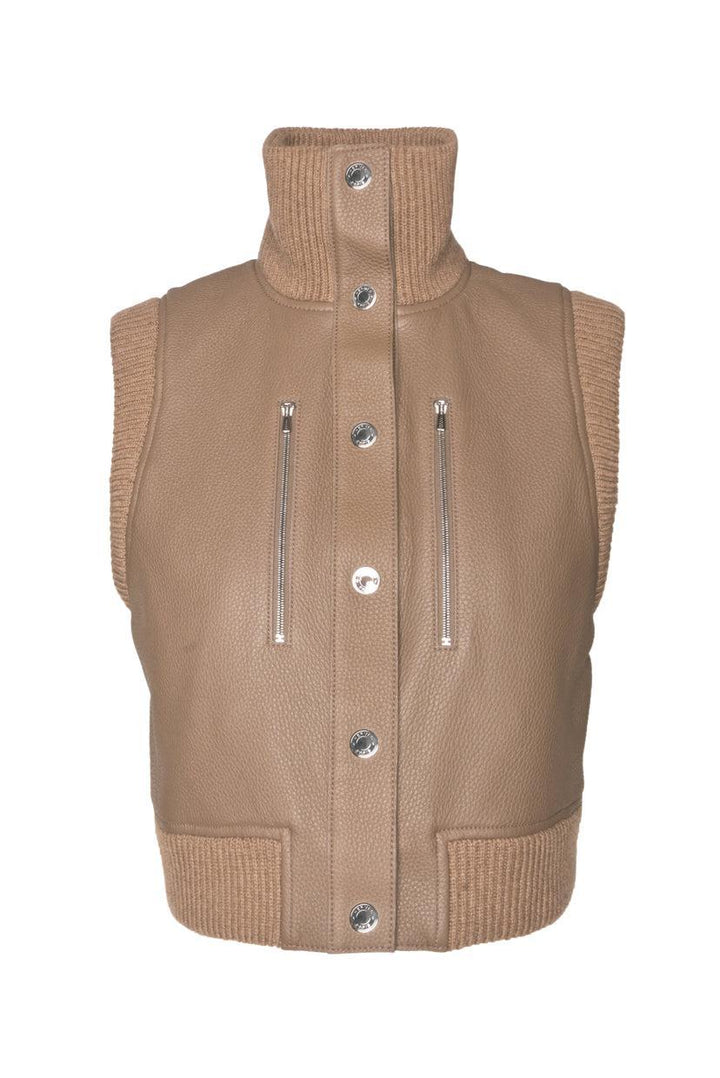 Hermes Size 38 Deerskin & Cashmere Turtleneck Vest