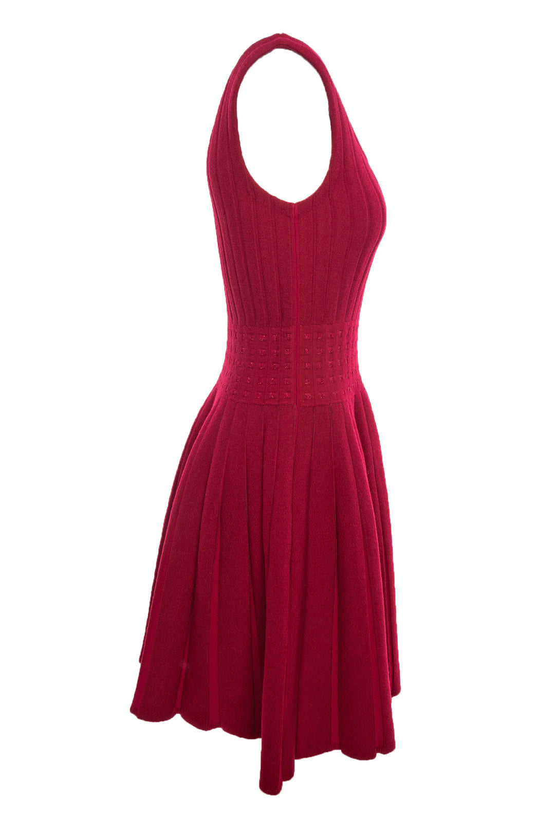 Alaia Size 40 Rib Sparkle Accent Flare Dress