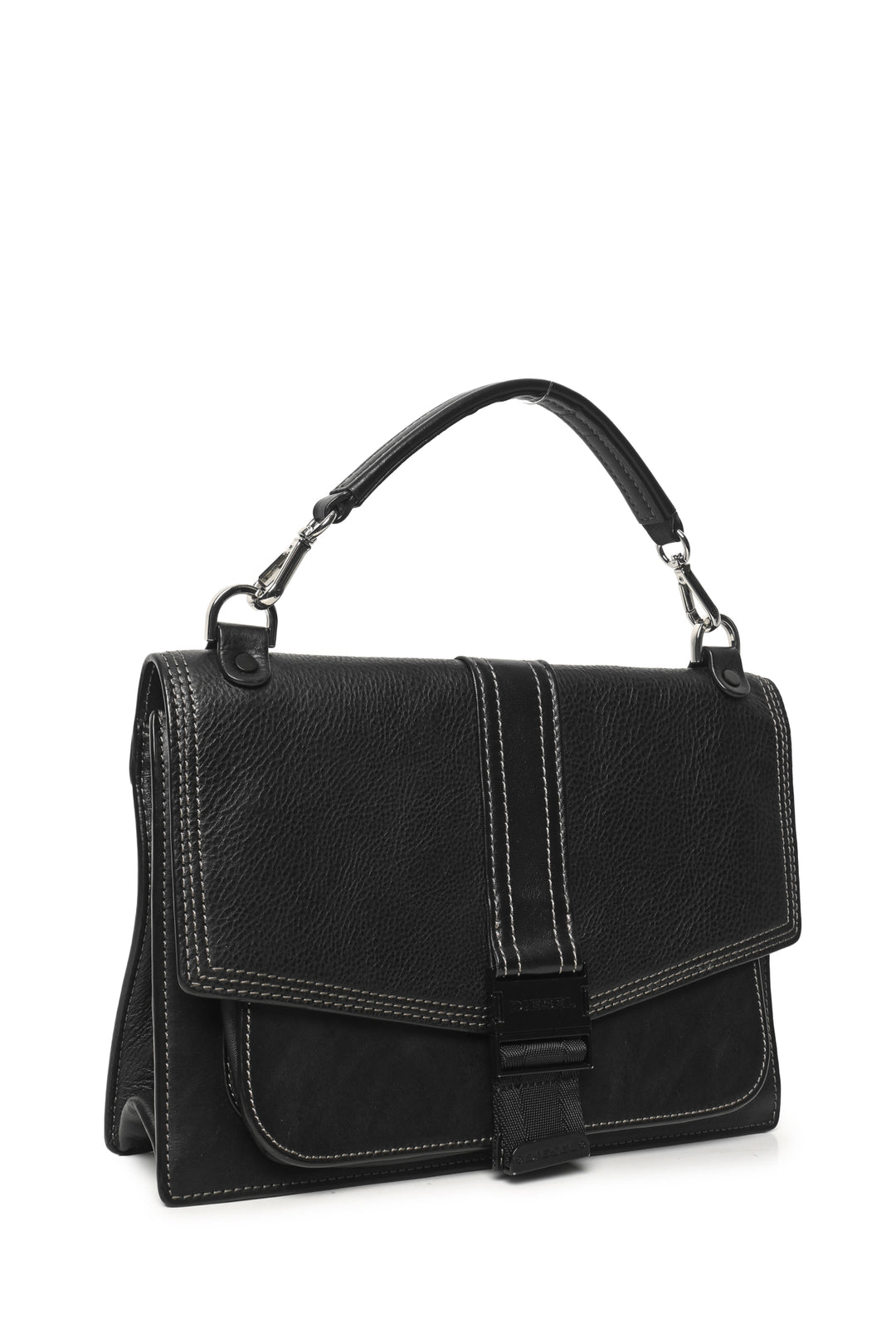 Diesel Miss-Match Grained & Smooth Leather Flap Crossbody