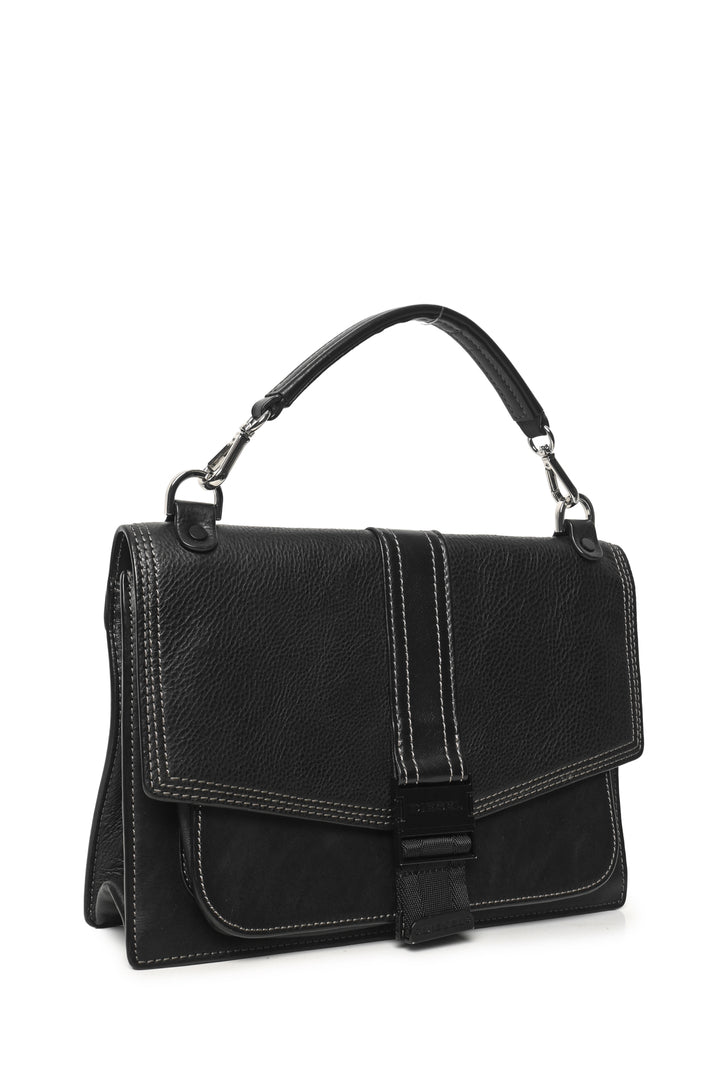 Diesel Miss-Match Grained & Smooth Leather Flap Crossbody