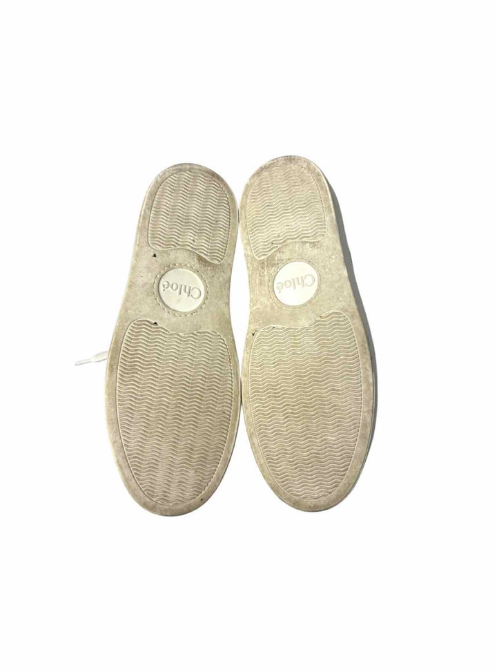 Chloe Size 37 Lauren Low-top Python-embossed Leathe Sneaker